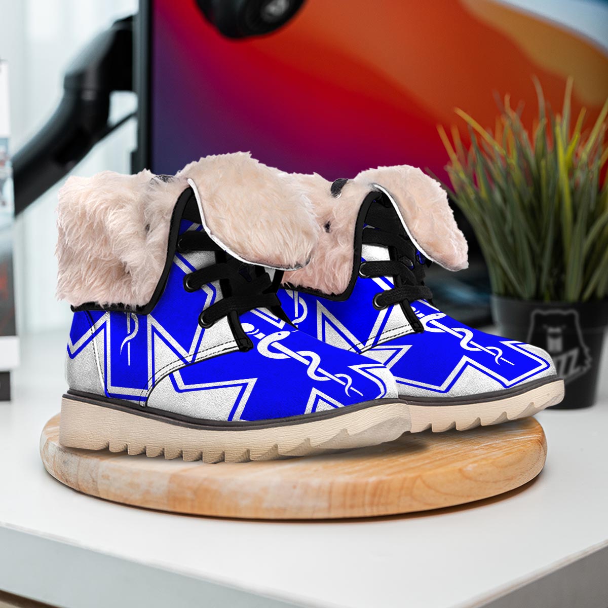 Paramedic Symbol The Star Of Life Print Snow Boots-grizzshop