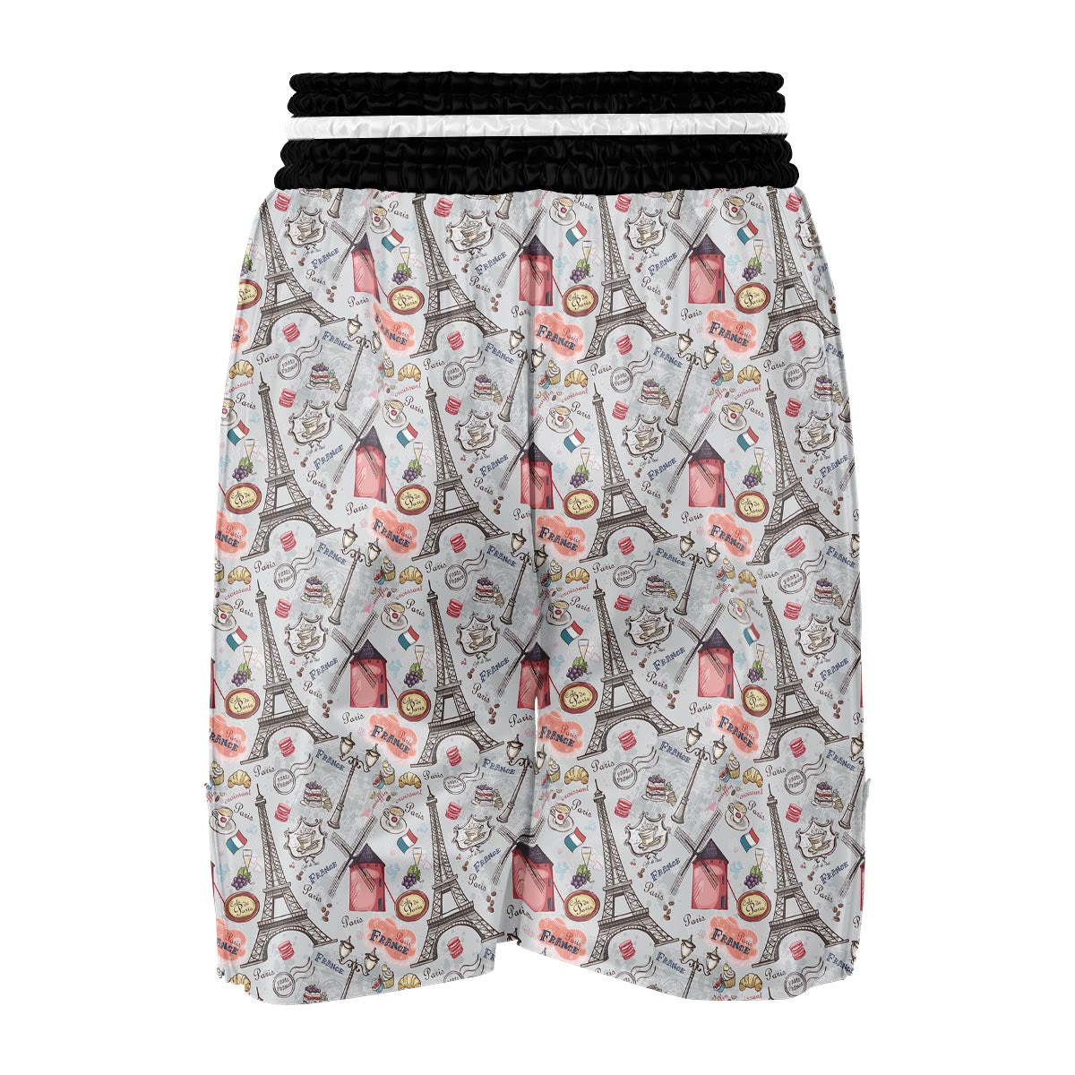 Paris France Pattern Print Boxing Shorts-grizzshop