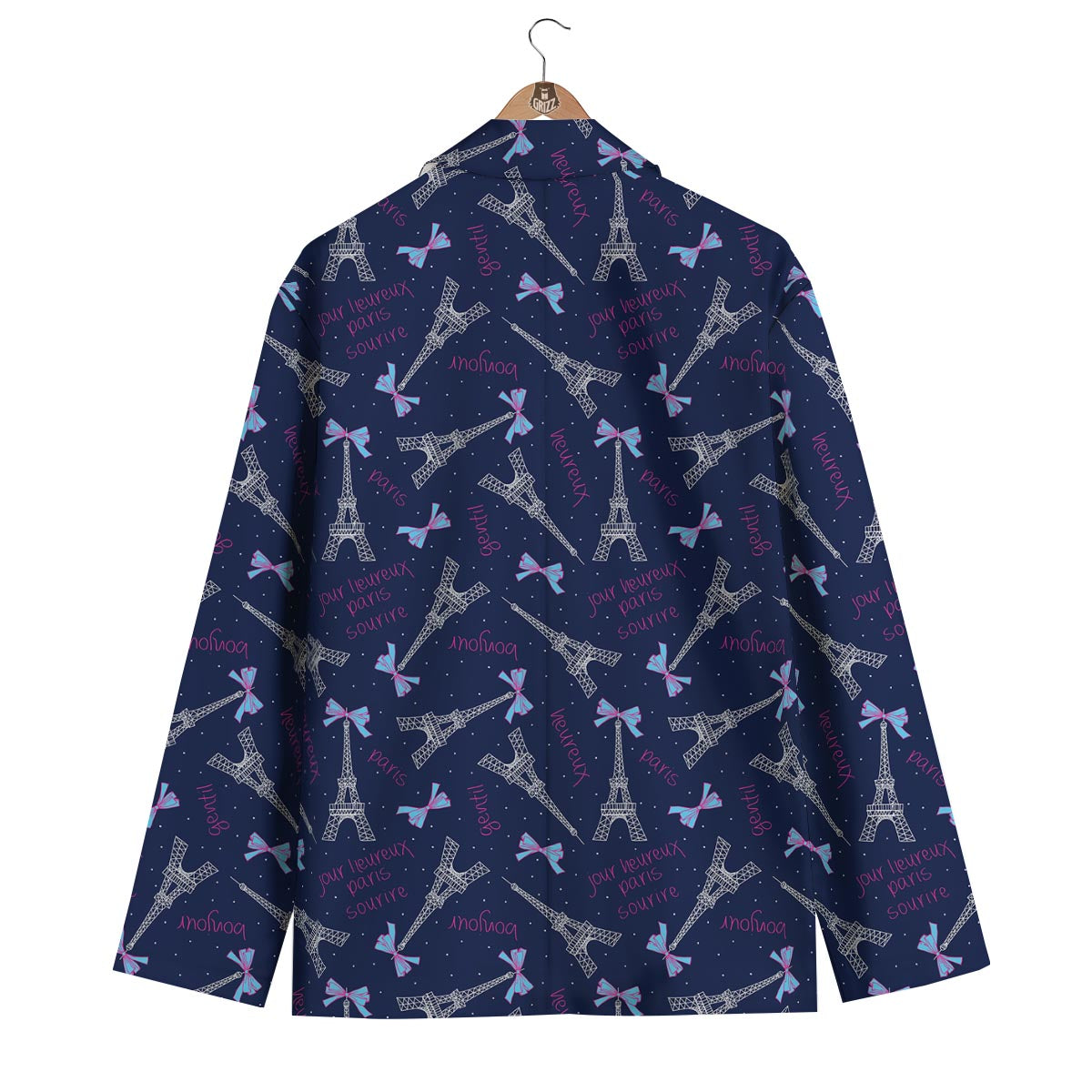 Paris Print Pattern Men's Blazer-grizzshop