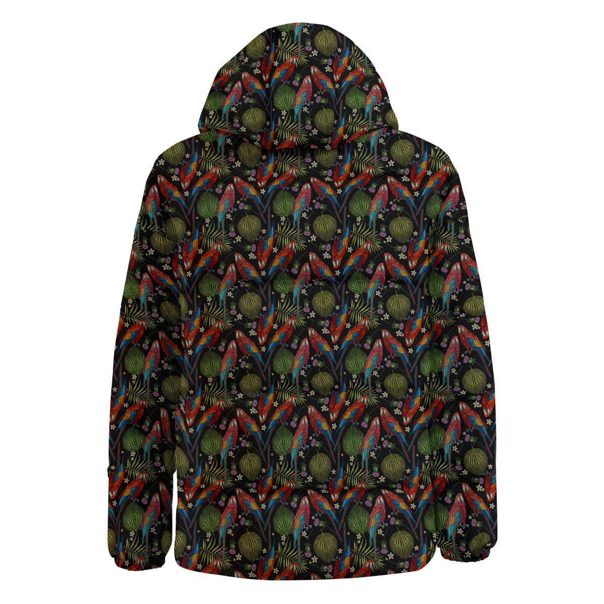 Parrot Embroidery Print Pattern Down Jacket-grizzshop