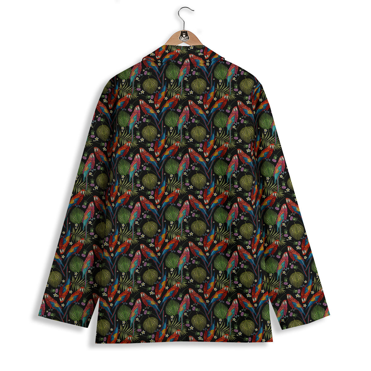 Parrot Embroidery Print Pattern Women's Blazer-grizzshop