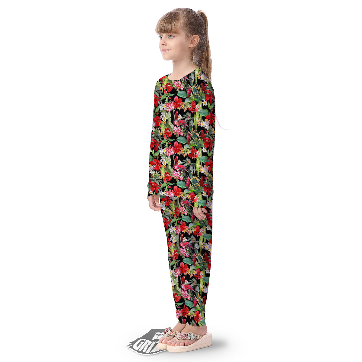 Parrot Hawaiian Tropical Print Pattern Kid's Pajamas-grizzshop