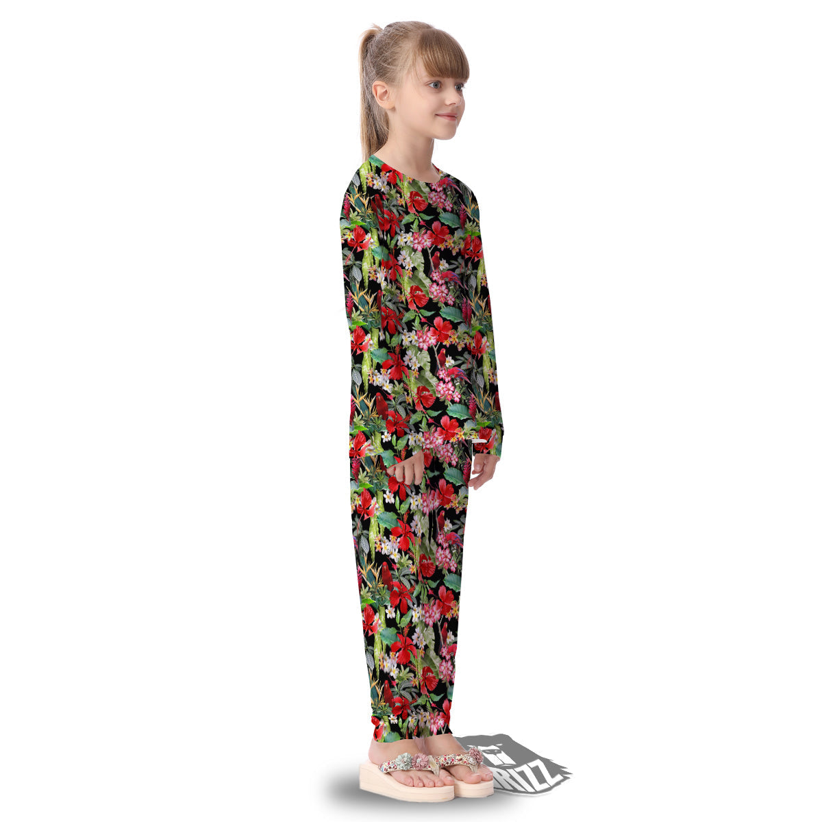 Parrot Hawaiian Tropical Print Pattern Kid's Pajamas-grizzshop
