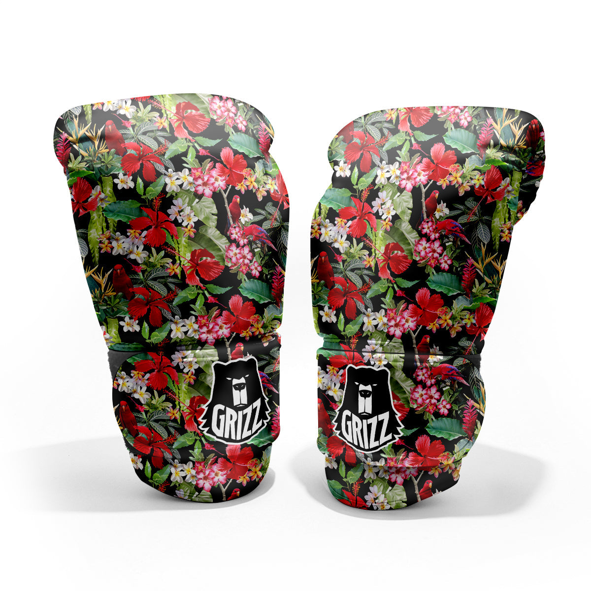 Parrot Hawaiian Tropical Print Pattern Sparring Gloves-grizzshop