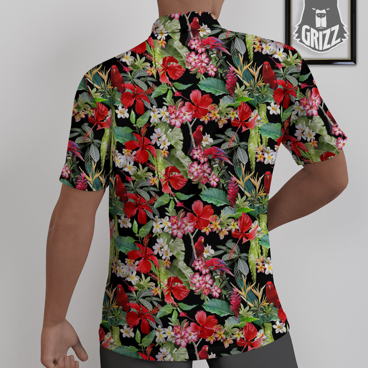 Parrot Hawaiian Tropical Print Pattern Untucked Shirts-grizzshop
