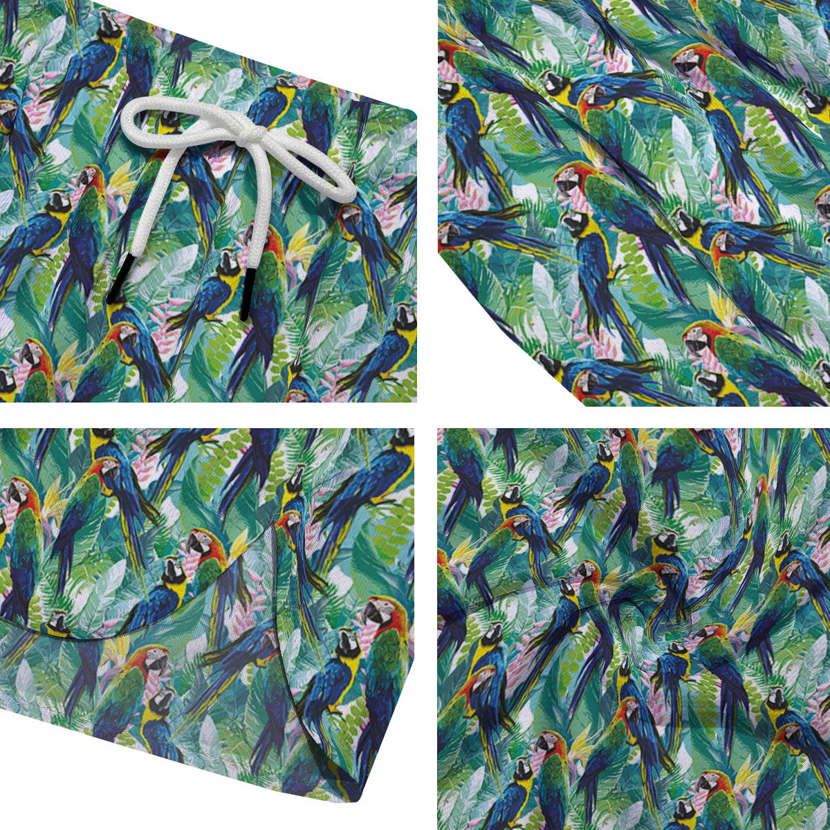 Parrot Macaw Print Pattern Men's Running Shorts-grizzshop