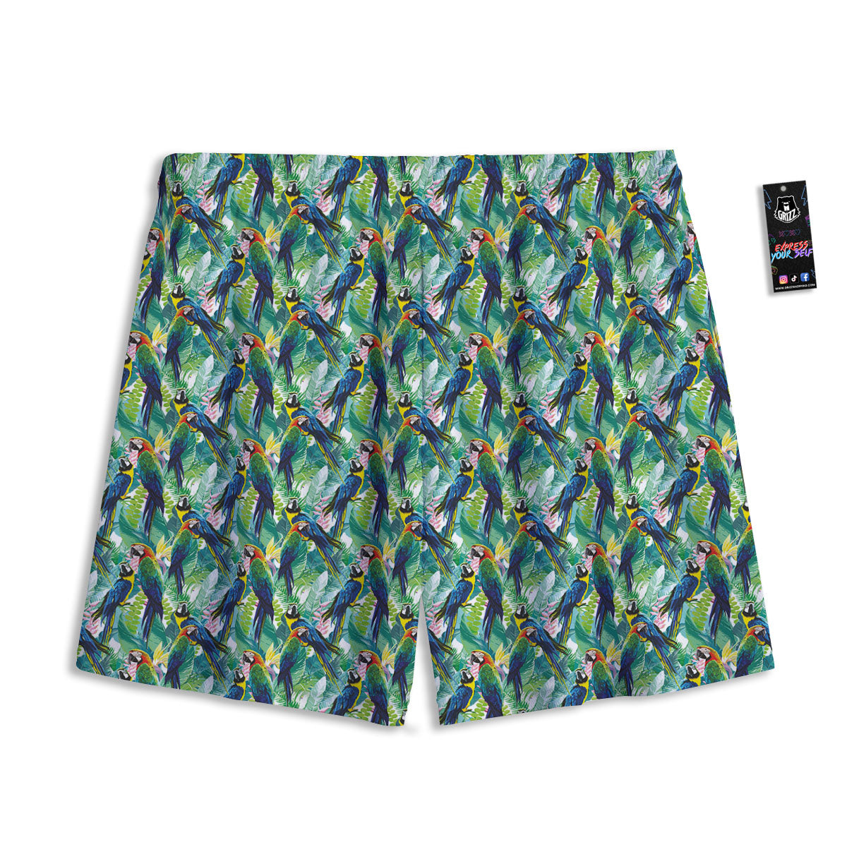 Parrot Macaw Print Pattern Mesh Shorts-grizzshop