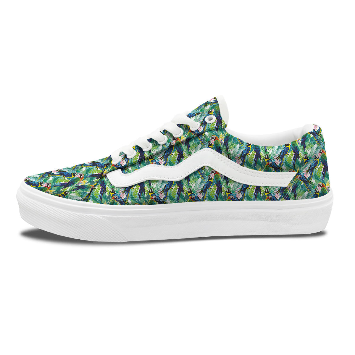 Parrot Macaw Print Pattern Skate Shoes-grizzshop