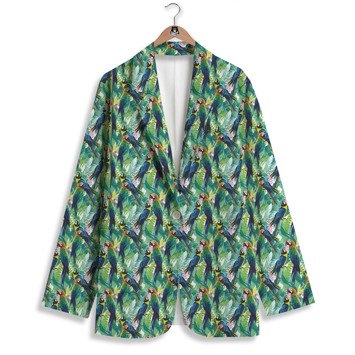 Parrot Macaw Print Pattern Women's Blazer-grizzshop