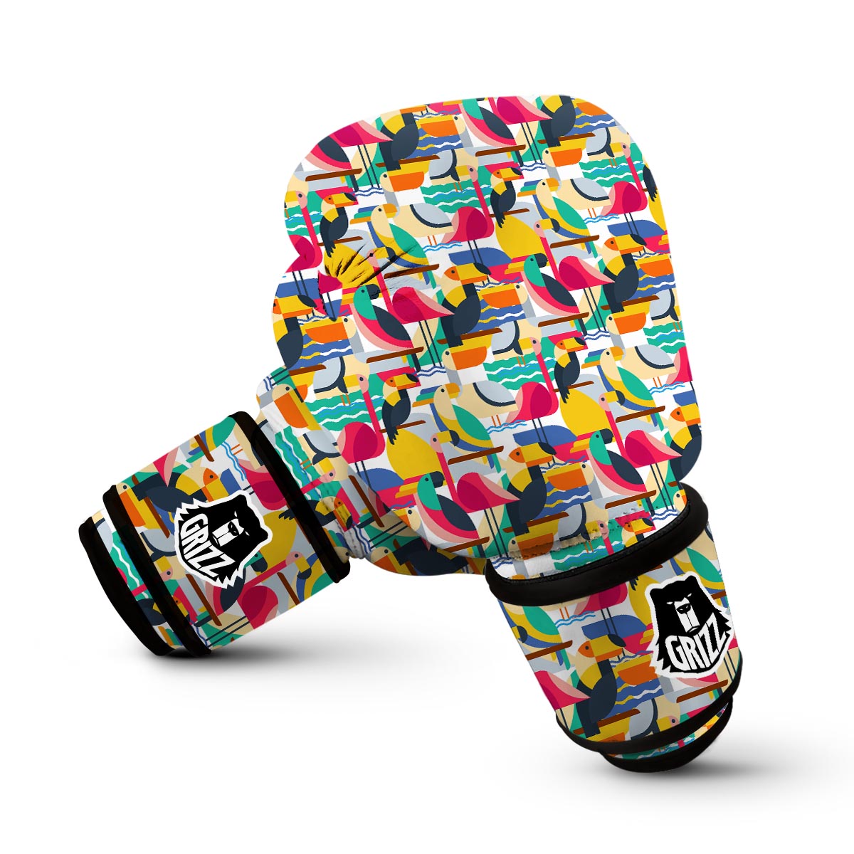 Parrot Pattern Print Boxing Gloves-grizzshop