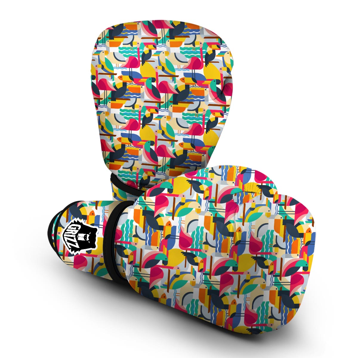 Parrot Pattern Print Boxing Gloves-grizzshop