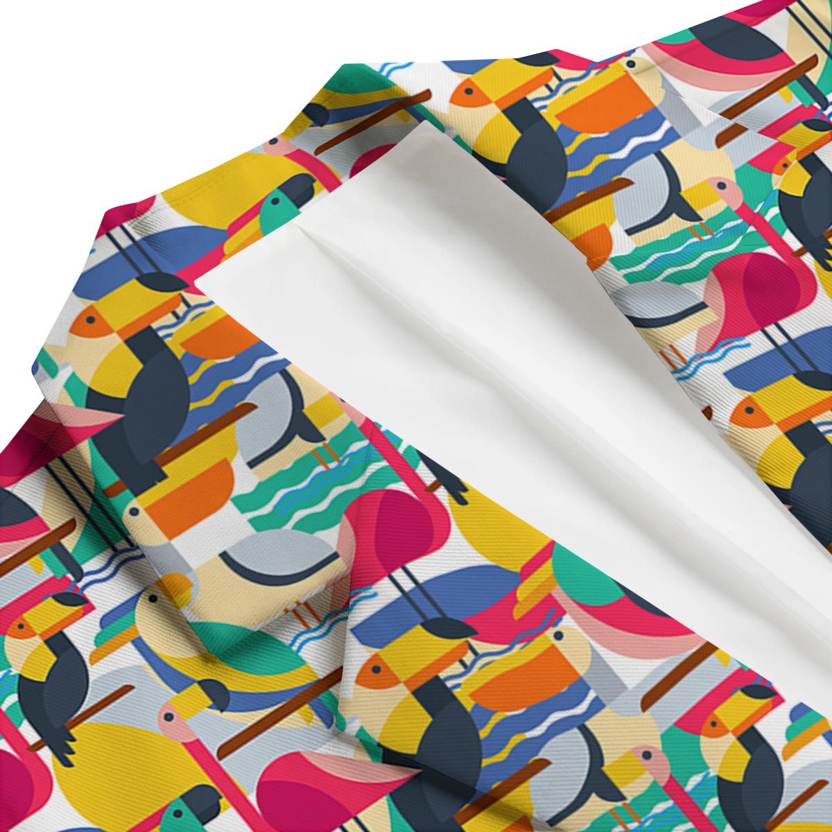 Parrot Pattern Print Men's Blazer-grizzshop