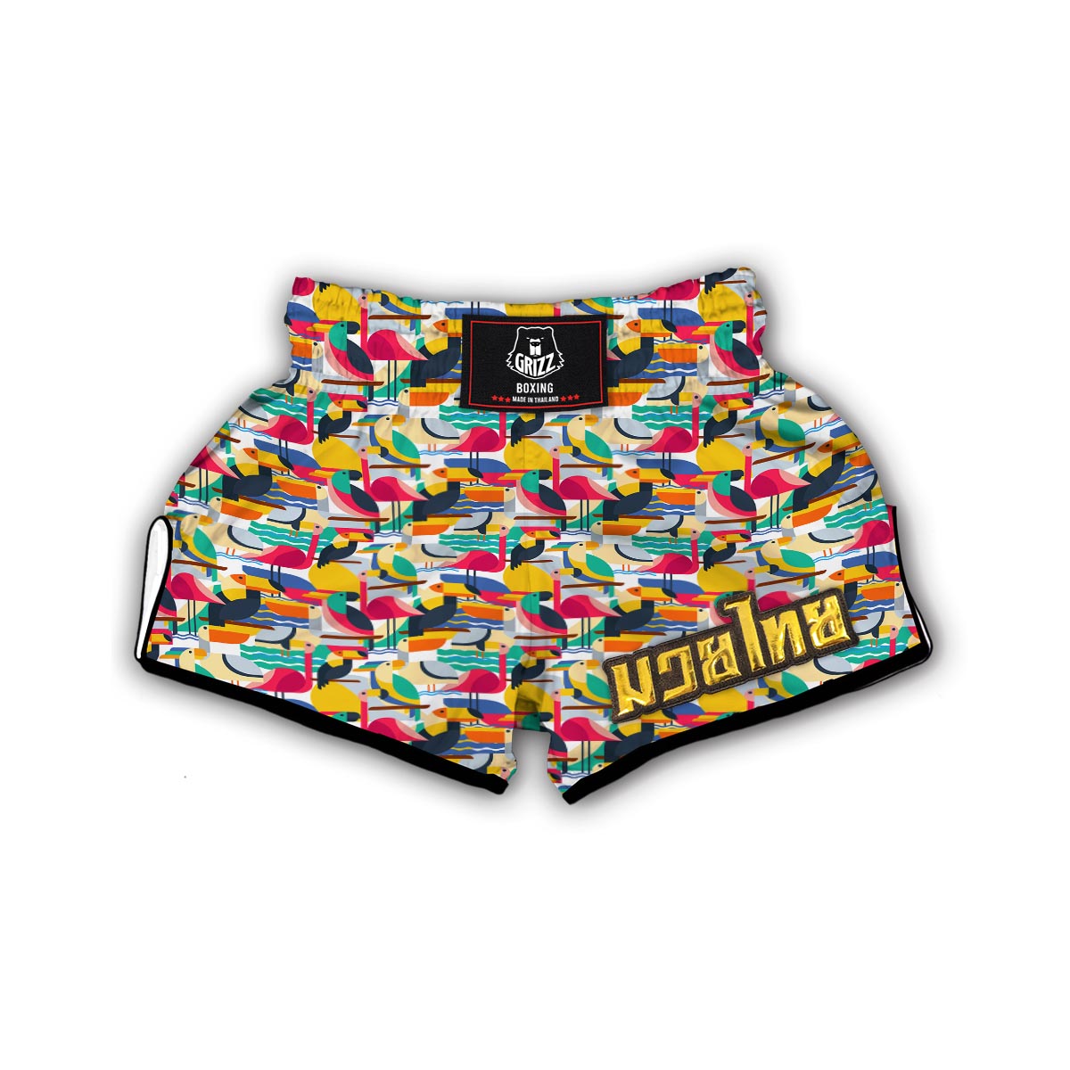 Parrot Pattern Print Muay Thai Boxing Shorts-grizzshop