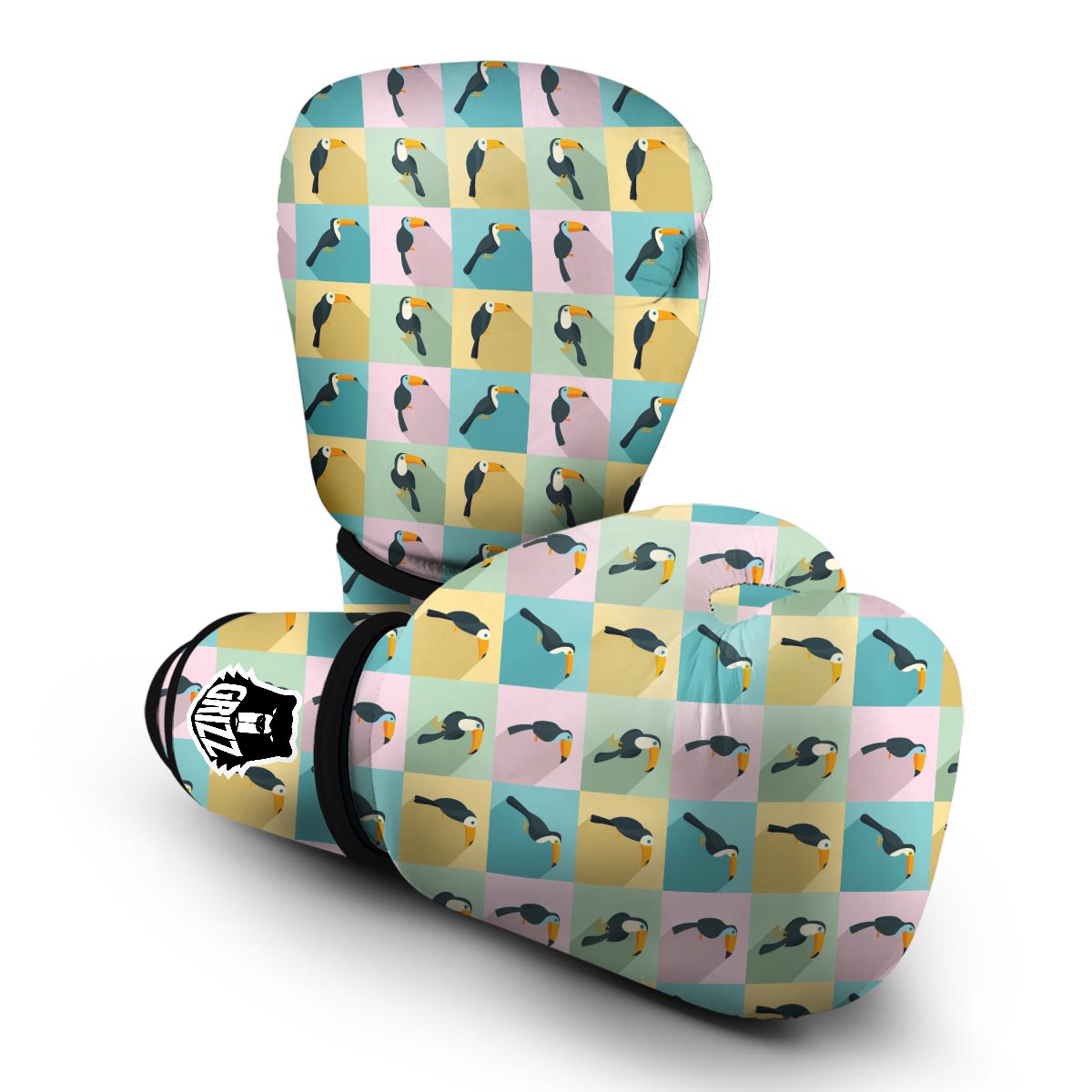 Parrot Print Pattern Boxing Gloves-grizzshop