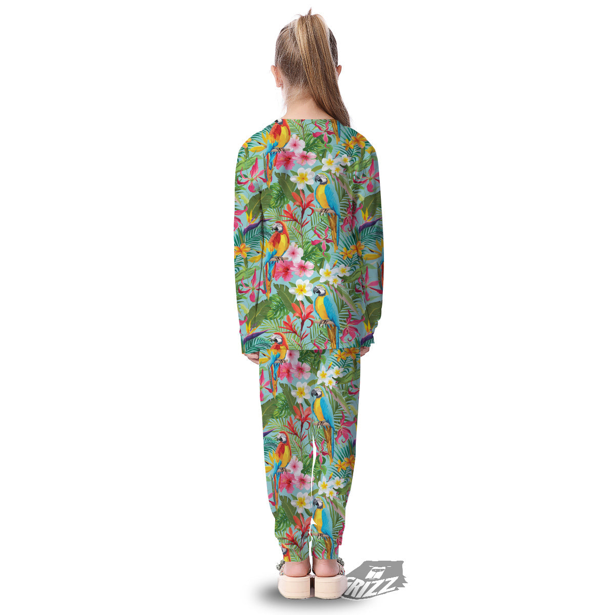 Parrot Tropical Print Pattern Kid's Pajamas-grizzshop
