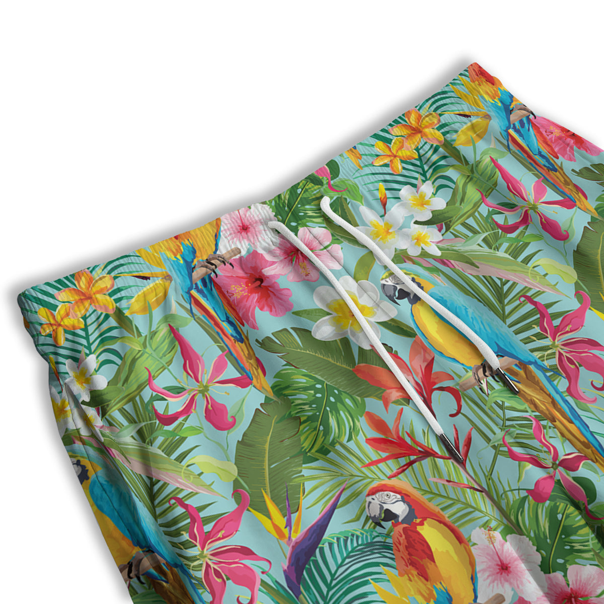 Parrot Tropical Print Pattern Men's Athletic Shorts
