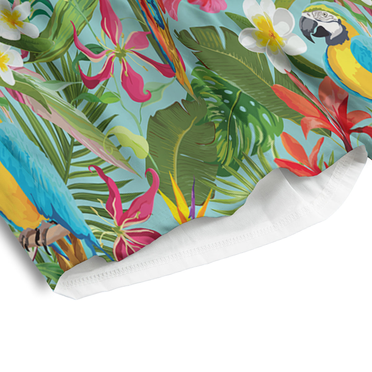 Parrot Tropical Print Pattern Men's Athletic Shorts