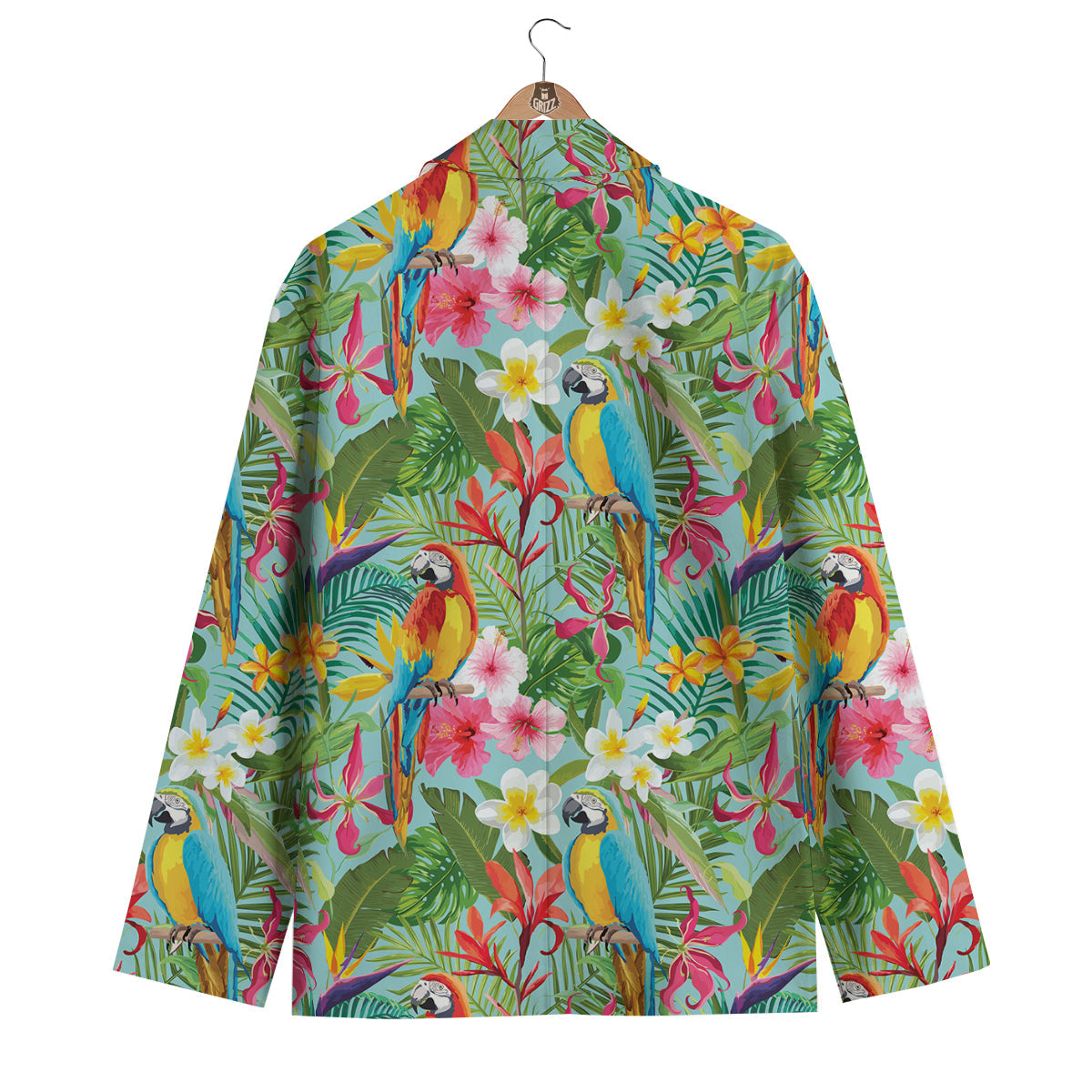 Parrot Tropical Print Pattern Men's Blazer-grizzshop