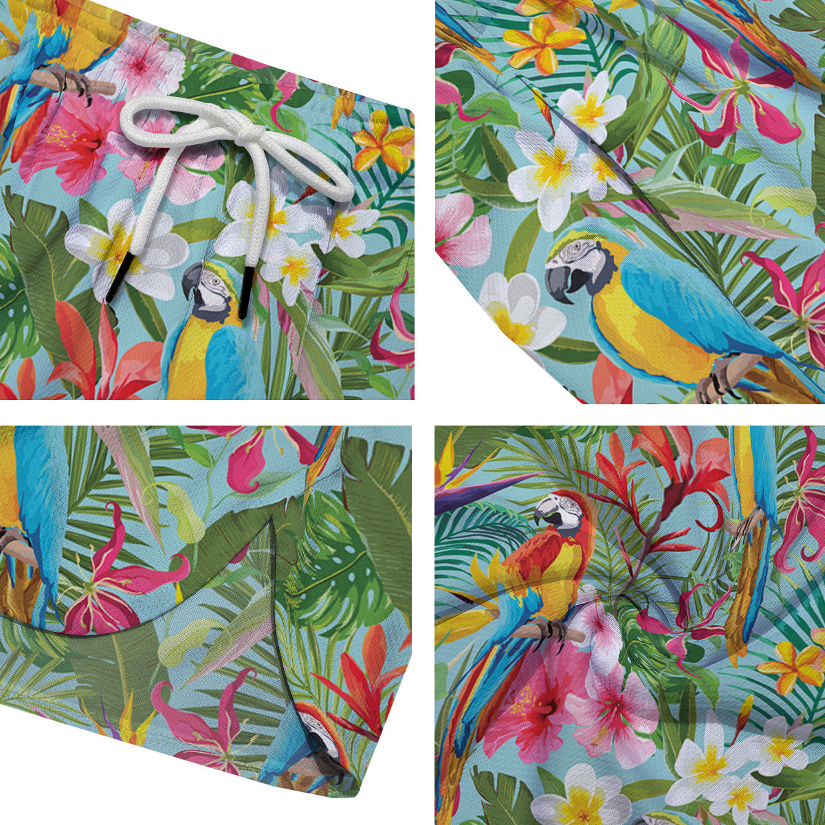 Parrot Tropical Print Pattern Men's Running Shorts-grizzshop
