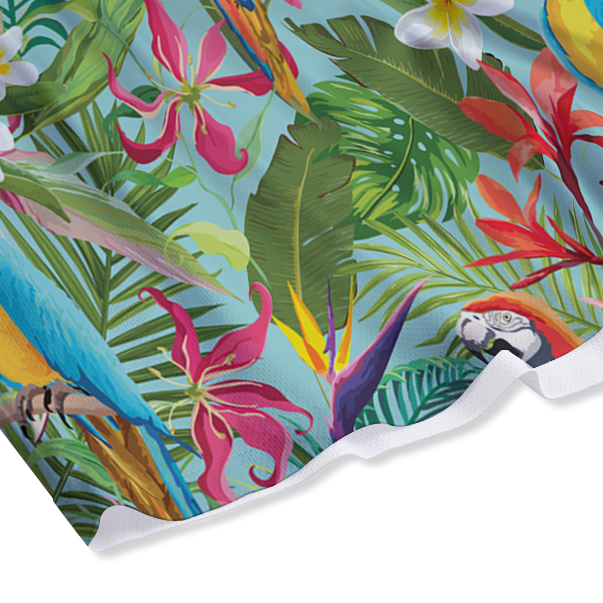 Parrot Tropical Print Pattern Mesh Shorts