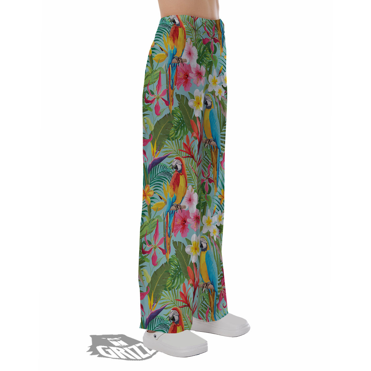 Parrot Tropical Print Pattern Pajama Pants-grizzshop
