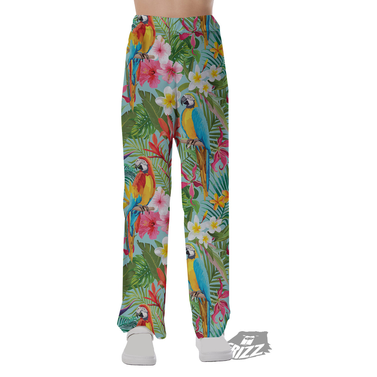 Parrot Tropical Print Pattern Pajama Pants-grizzshop