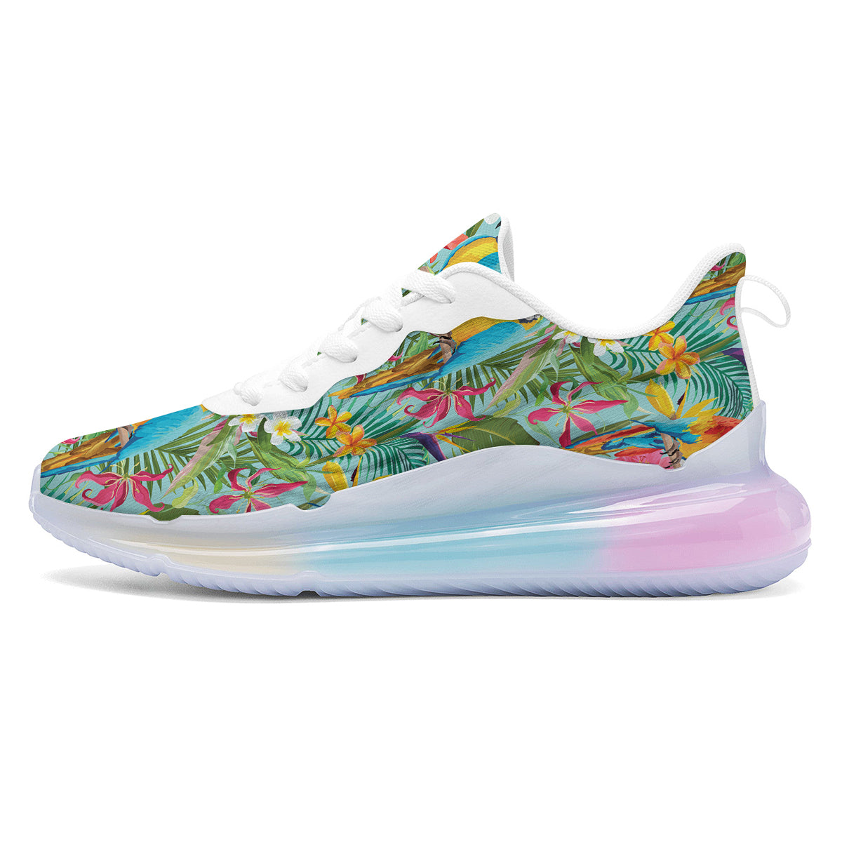 Parrot Tropical Print Pattern Running Sneakers-grizzshop