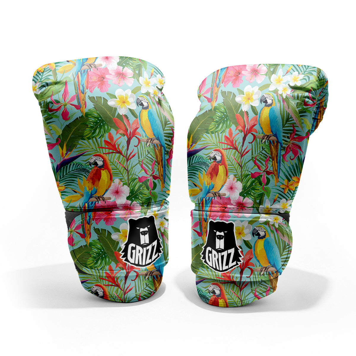 Parrot Tropical Print Pattern Sparring Gloves-grizzshop