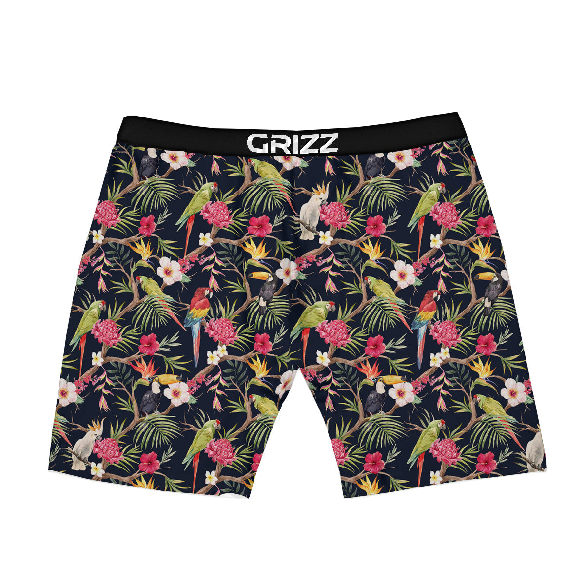 Parrot Watercolor Print Pattern Boxer Briefs-grizzshop