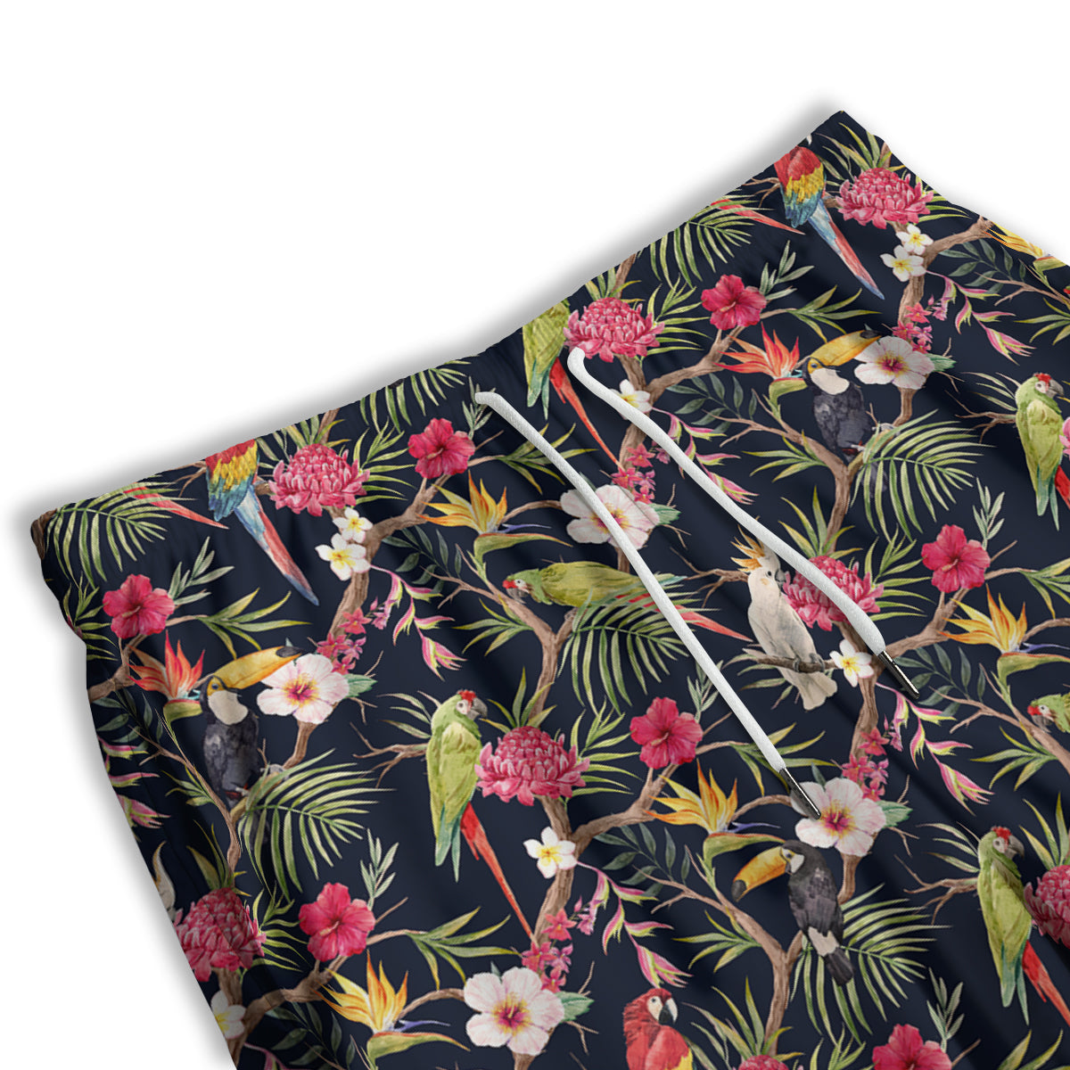 Parrot Watercolor Print Pattern Men's Athletic Shorts