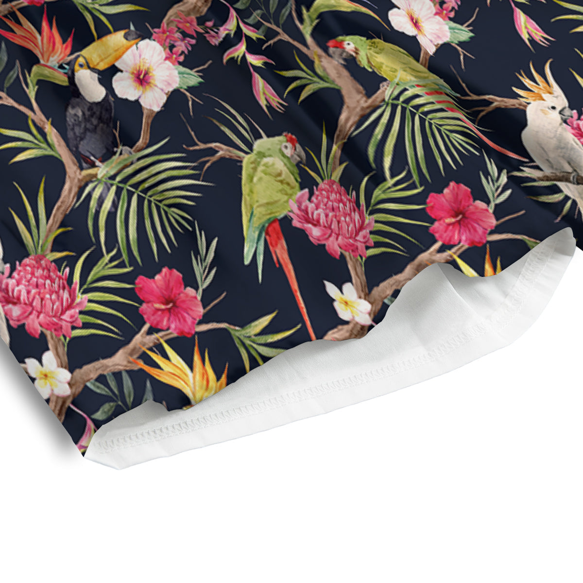 Parrot Watercolor Print Pattern Men's Athletic Shorts