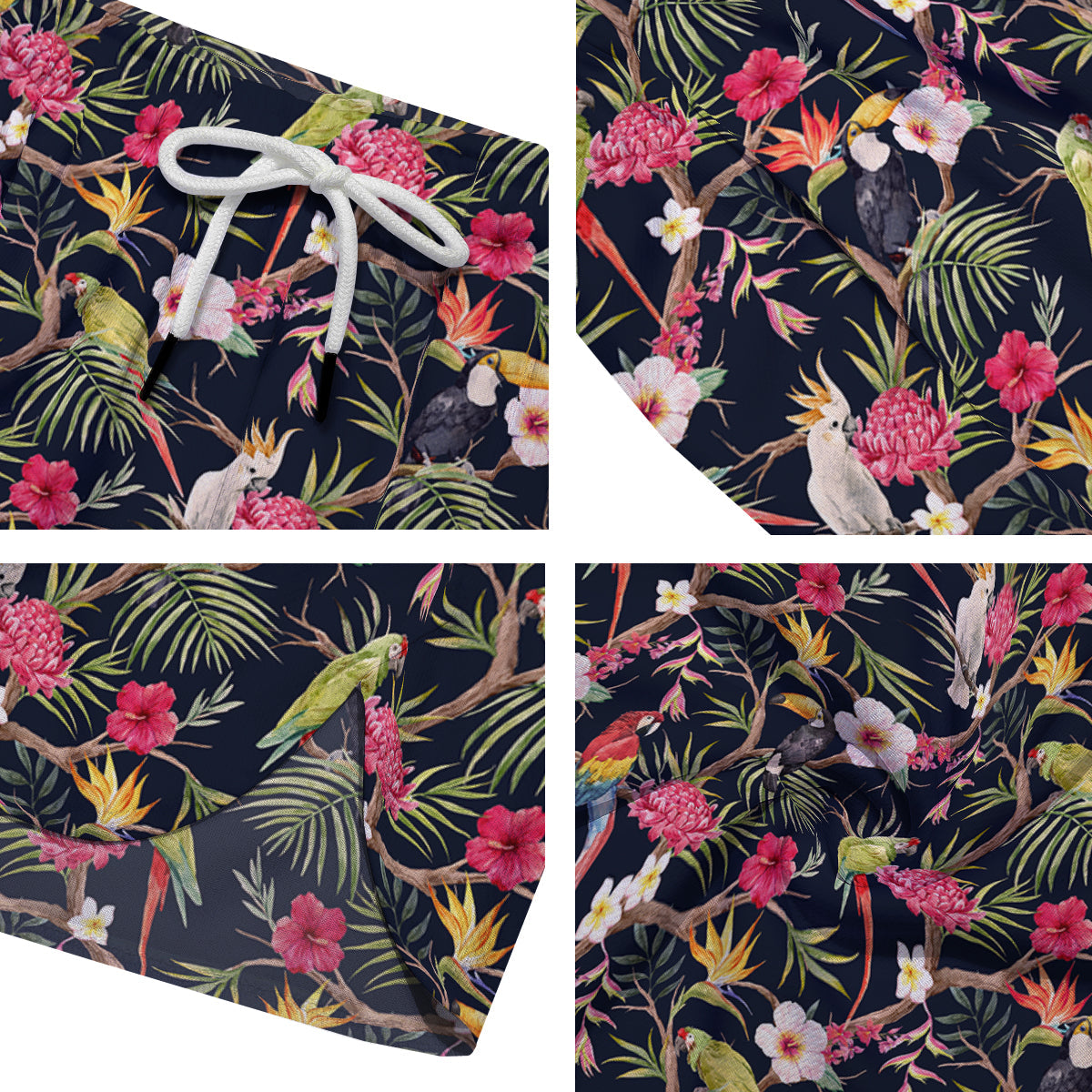 Parrot Watercolor Print Pattern Men's Running Shorts-grizzshop