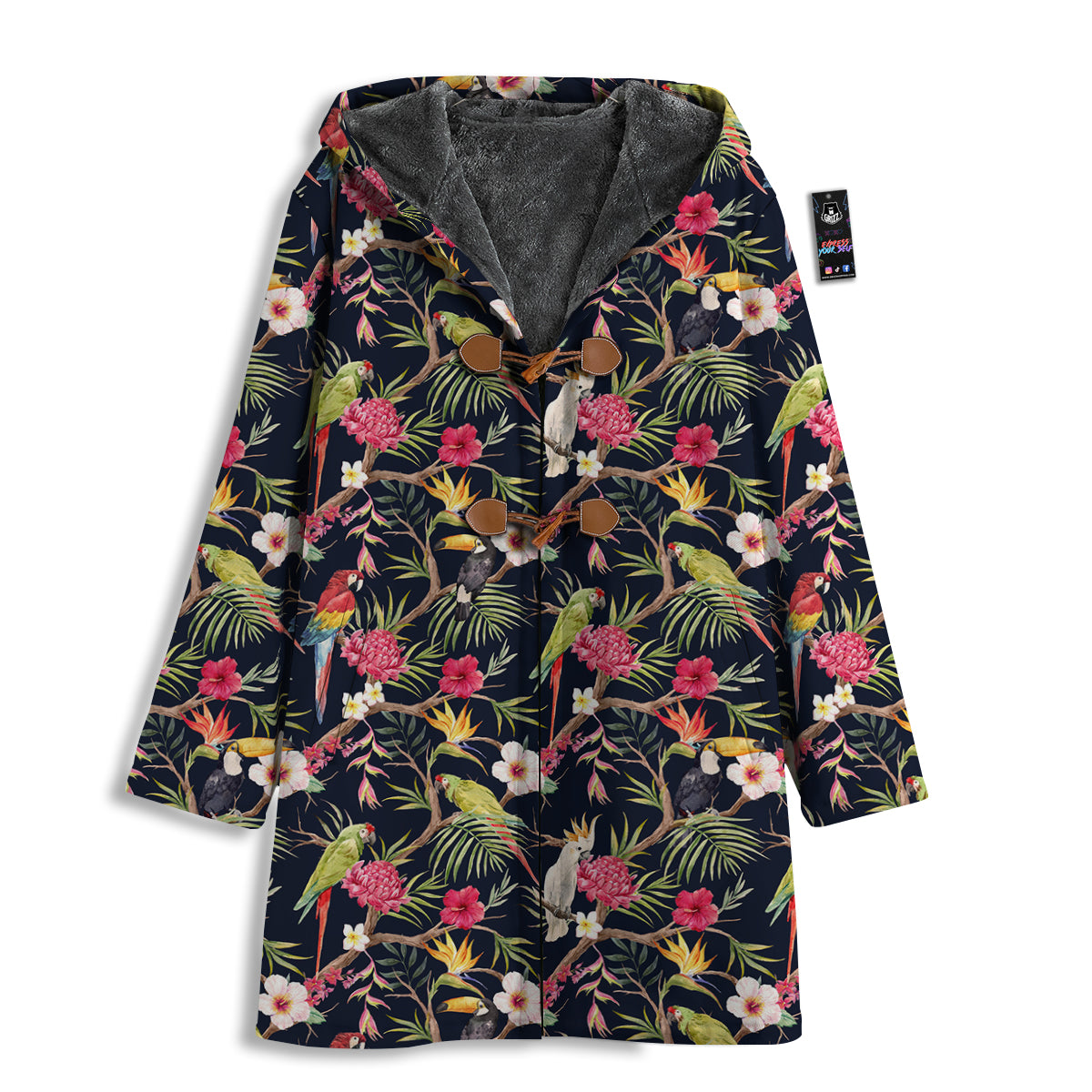 Parrot Watercolor Print Pattern Men's Windbreaker Jacket-grizzshop