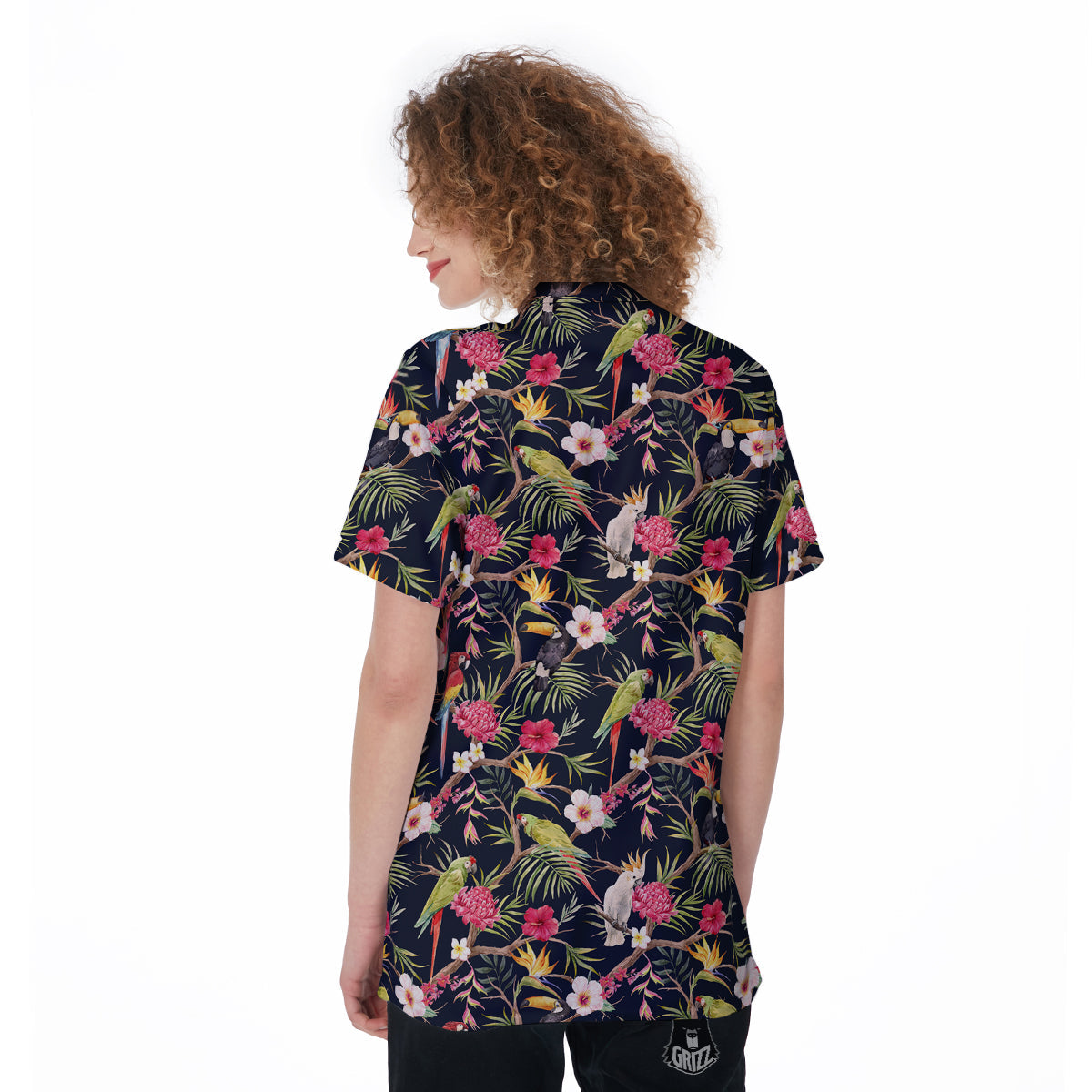 Parrot Watercolor Print Pattern Women's Golf Shirts-grizzshop