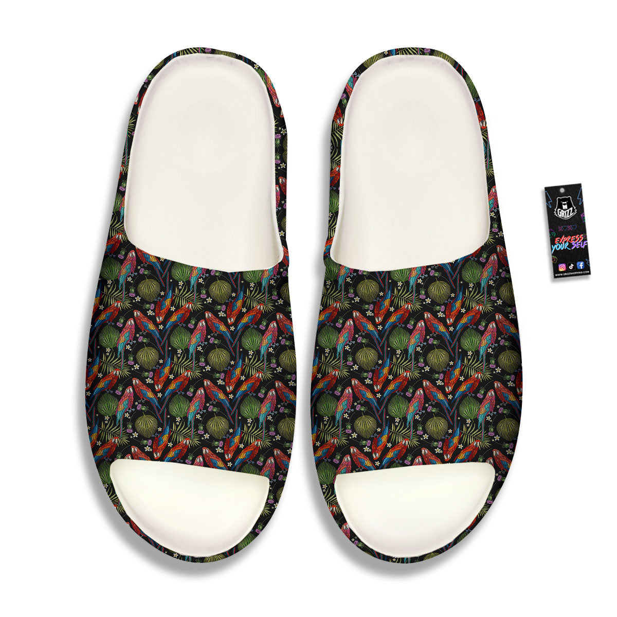 Parrot Embroidery Print Pattern Sandals-grizzshop