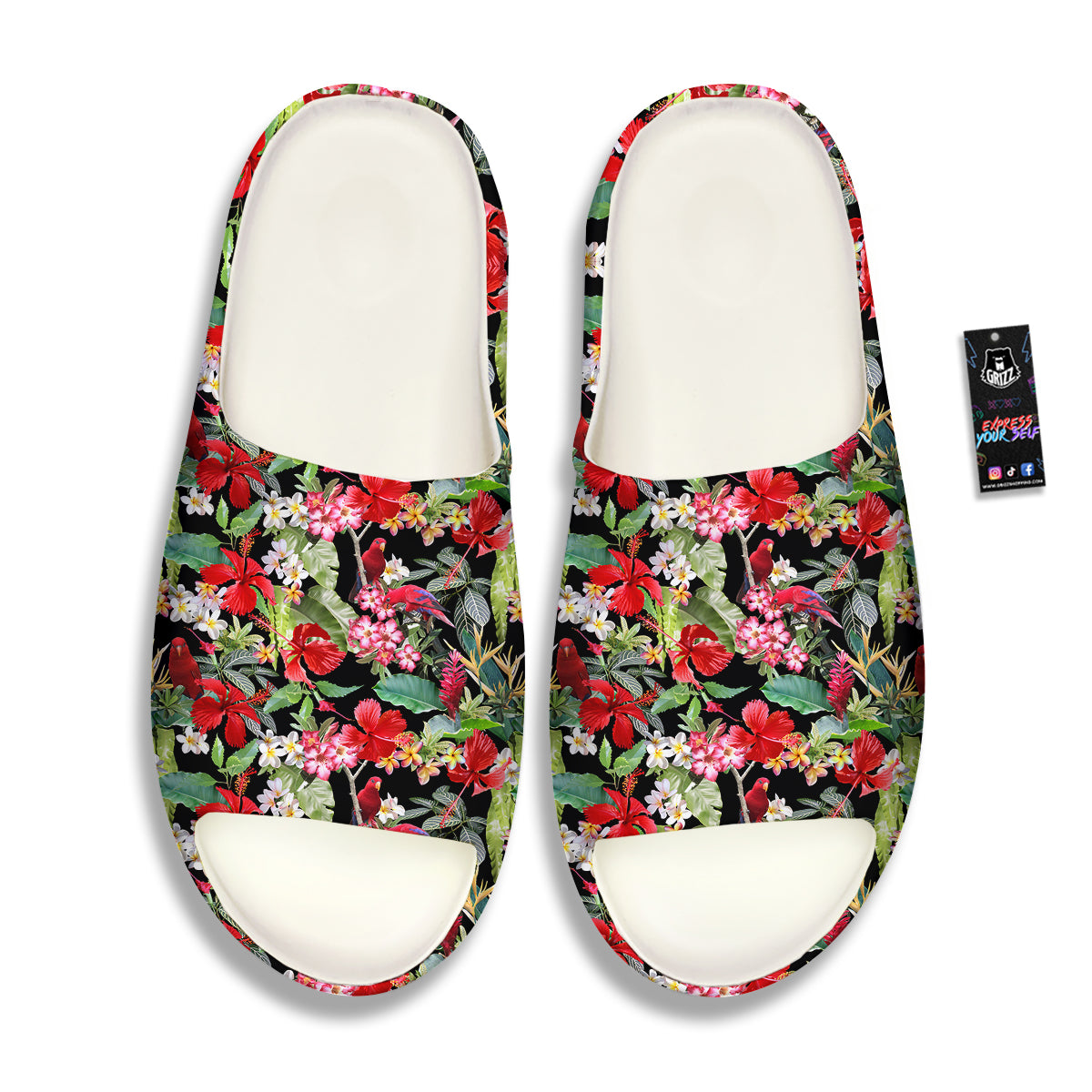 Parrot Hawaiian Tropical Print Pattern Sandals-grizzshop