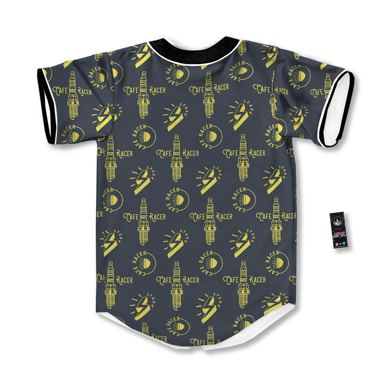 Parts Motorcycle Print Pattern Baseball Jersey-grizzshop