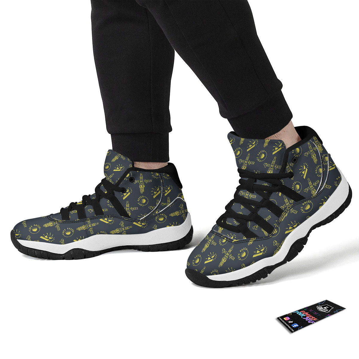 Parts Motorcycle Print Pattern Black Bball Shoes-grizzshop