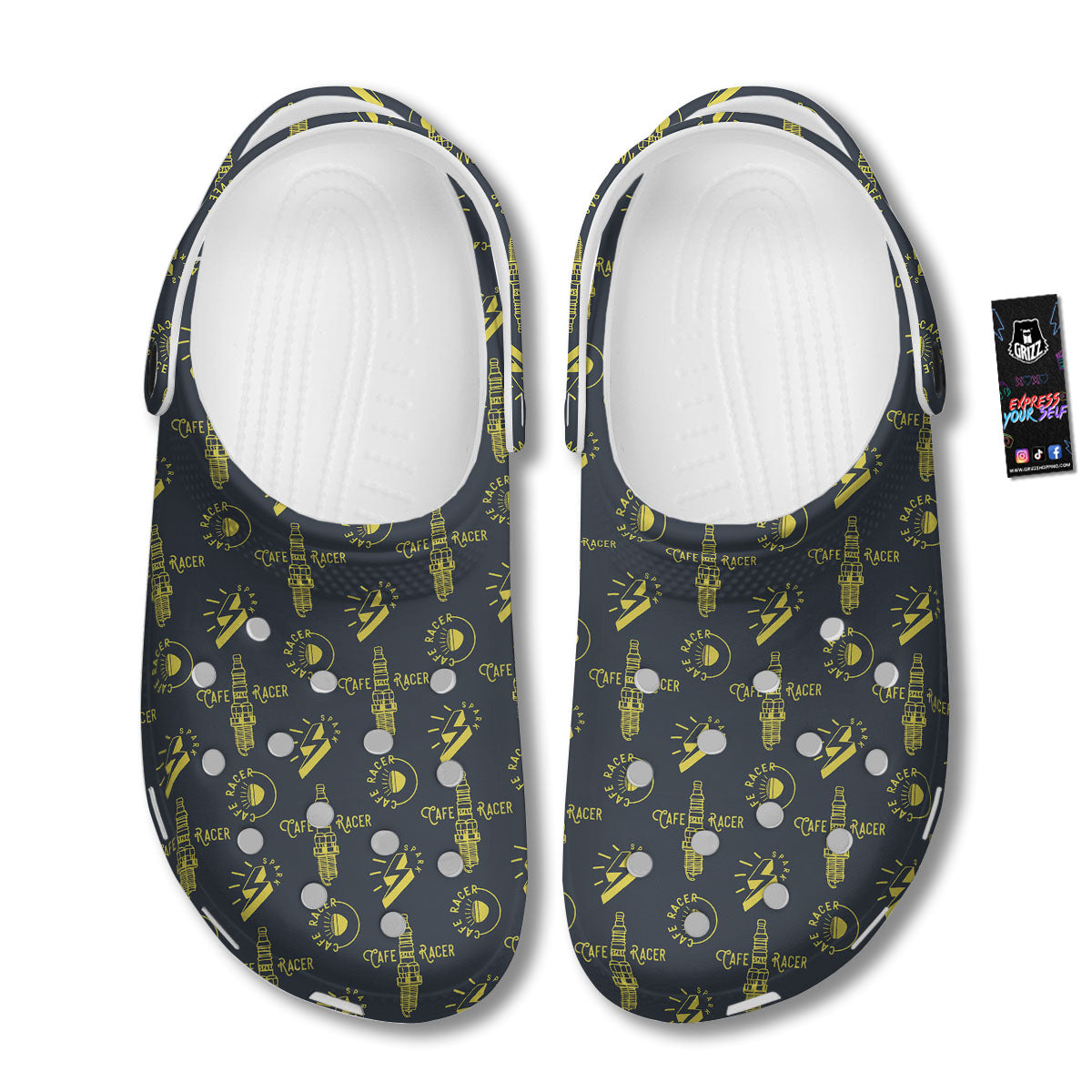 Parts Motorcycle Print Pattern Clog-grizzshop