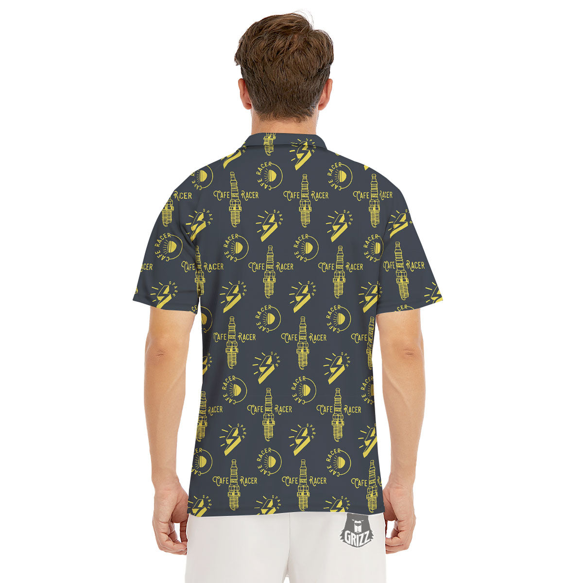 Parts Motorcycle Print Pattern Men's Golf Shirts-grizzshop