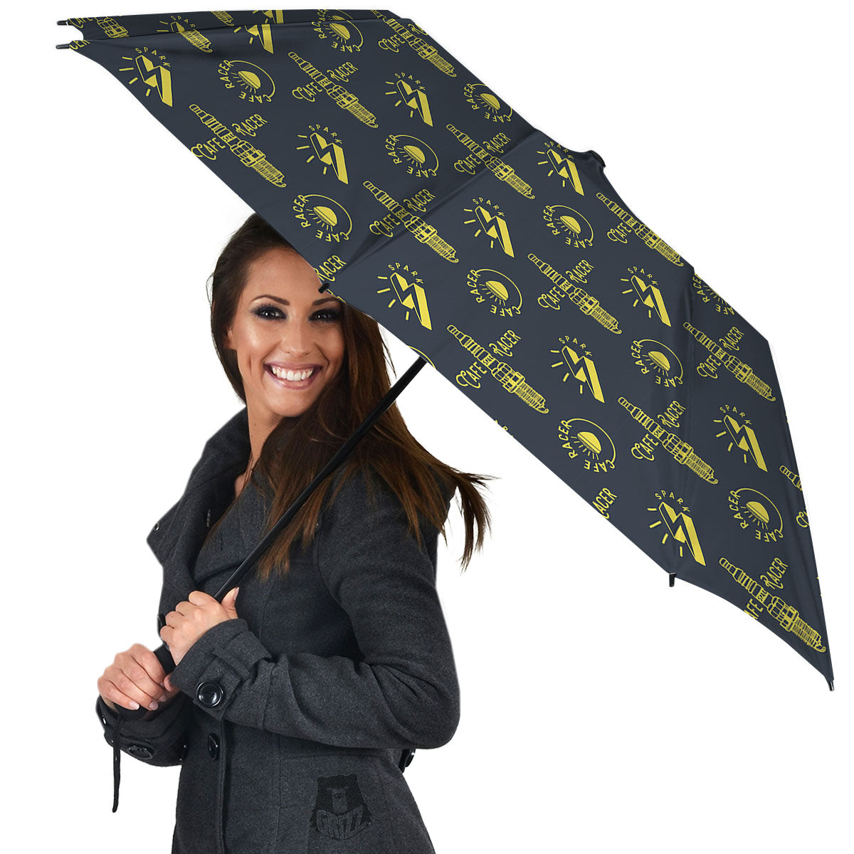 Parts Motorcycle Print Pattern Umbrella-grizzshop