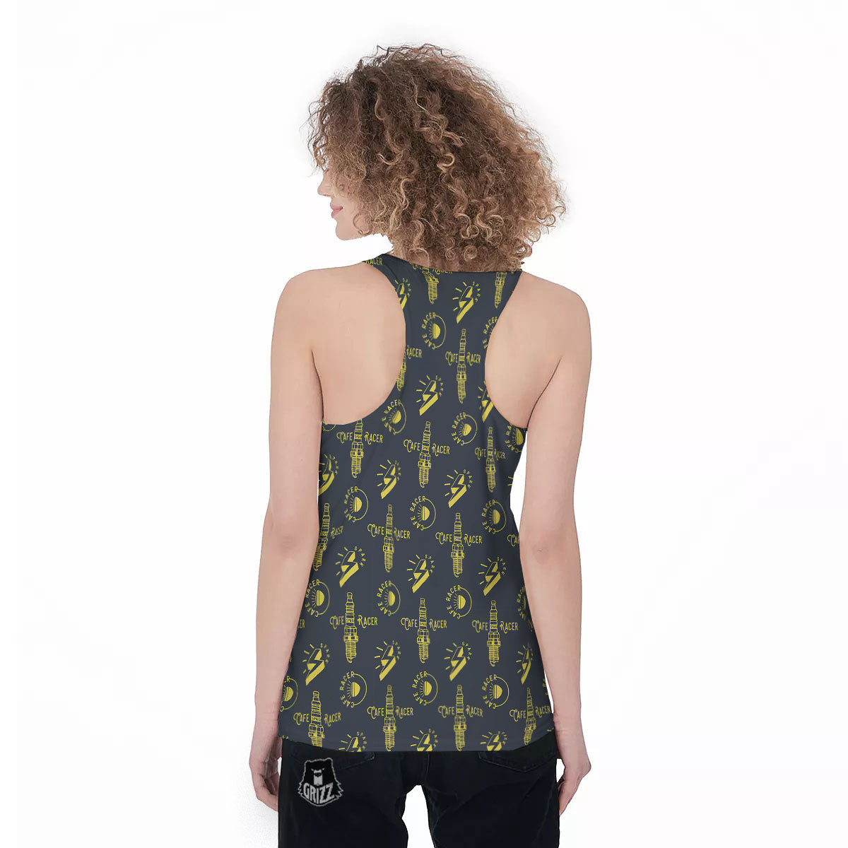 Parts Motorcycle Print Pattern Women's Racerback Tank Top-grizzshop
