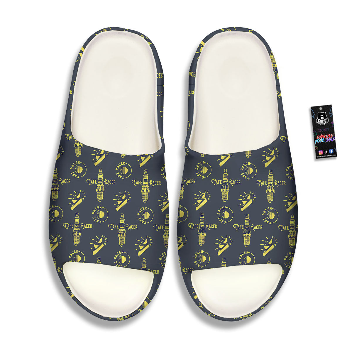 Parts Motorcycle Print Pattern Sandals-grizzshop