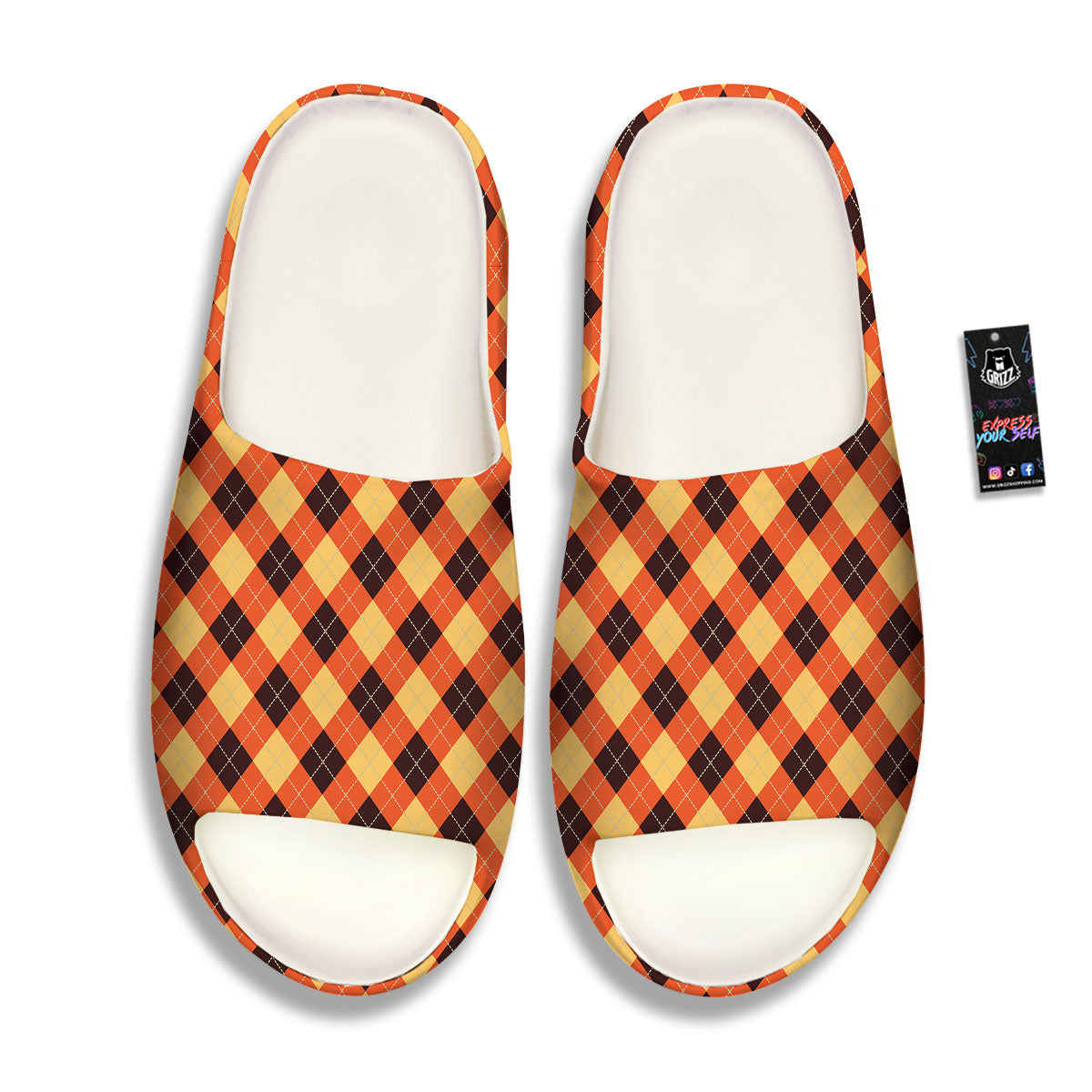 Party Argyle Halloween Print Pattern Sandals-grizzshop