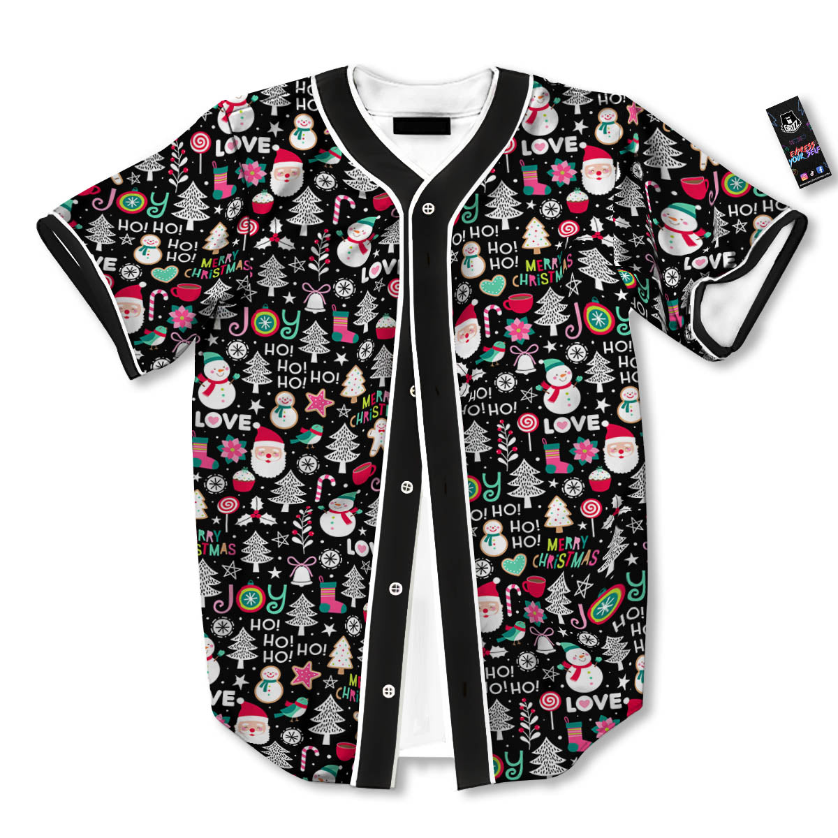 Party Elements Christmas Print Pattern Baseball Jersey-grizzshop