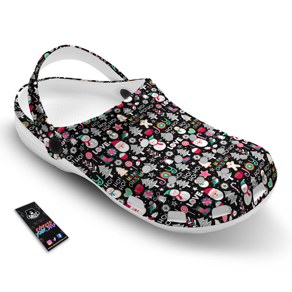 Party Elements Christmas Print Pattern Clog-grizzshop
