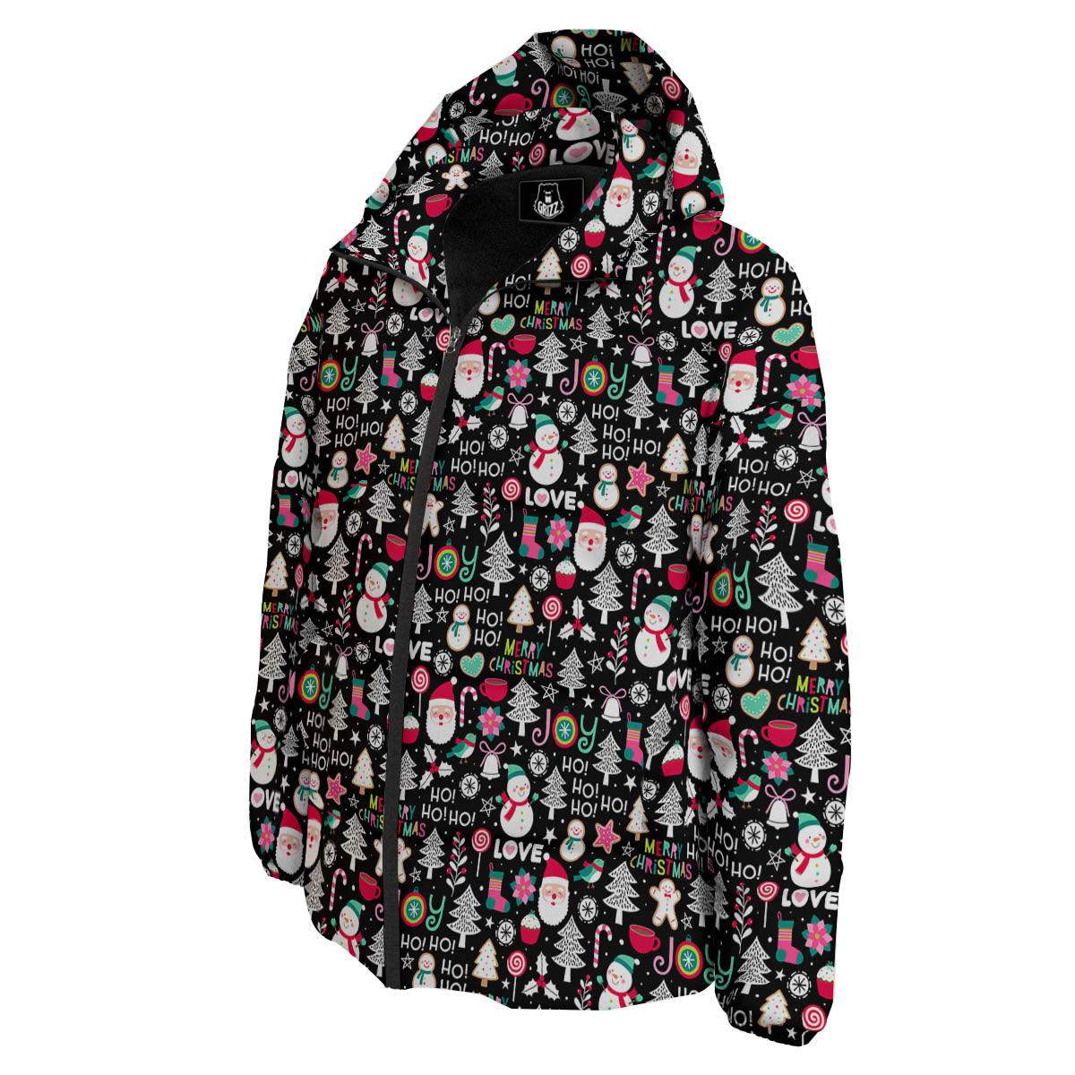 Party Elements Christmas Print Pattern Down Jacket-grizzshop
