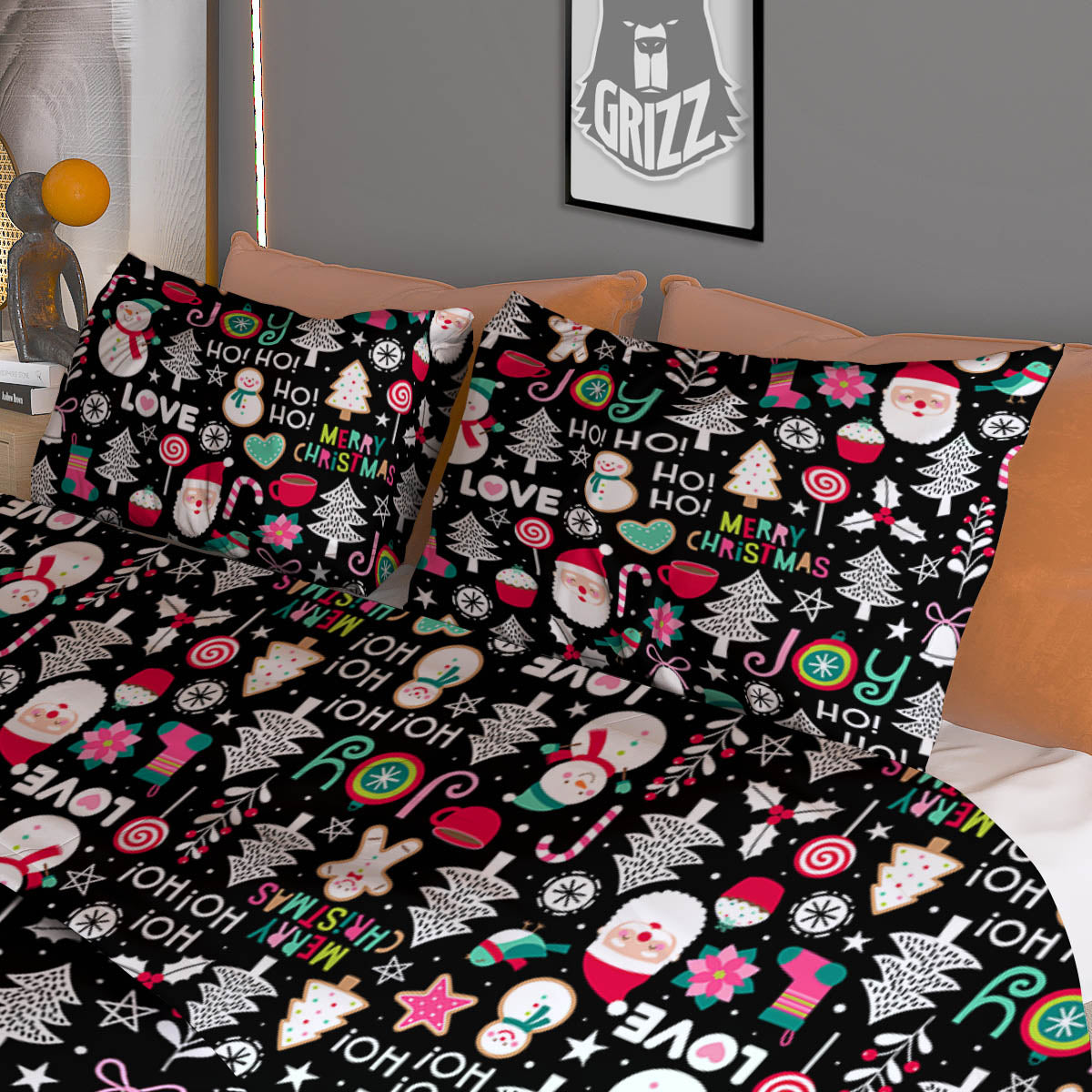 Ninja Cute Print Pattern Duvet Cover Bedding Set