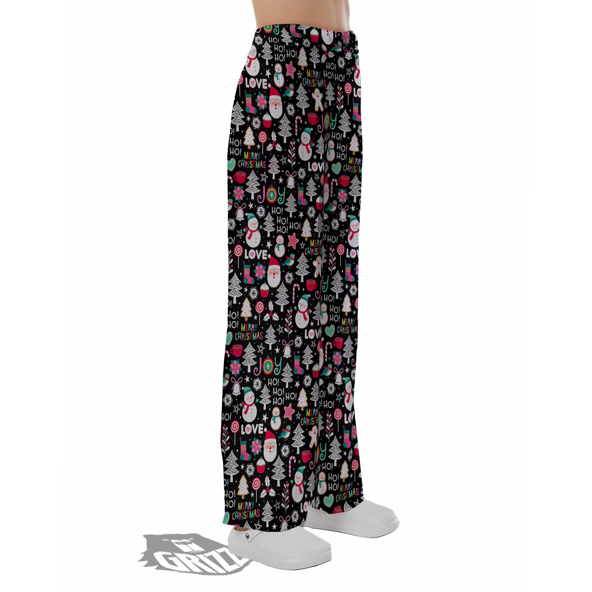 Party Elements Christmas Print Pattern Pajama Pants-grizzshop