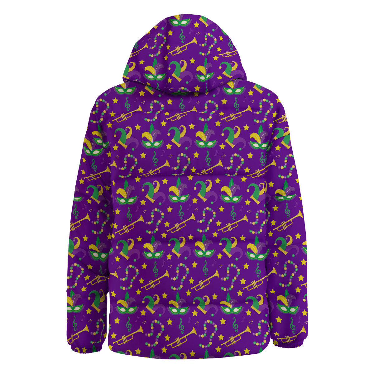 Party Mardi Gras Print Pattern Down Jacket-grizzshop